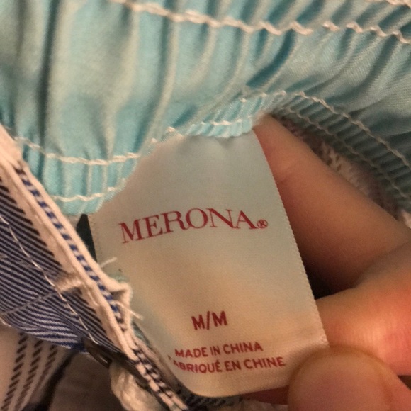 Royal Blue and White Plaid Swim Trunks - Picture 2 of 4